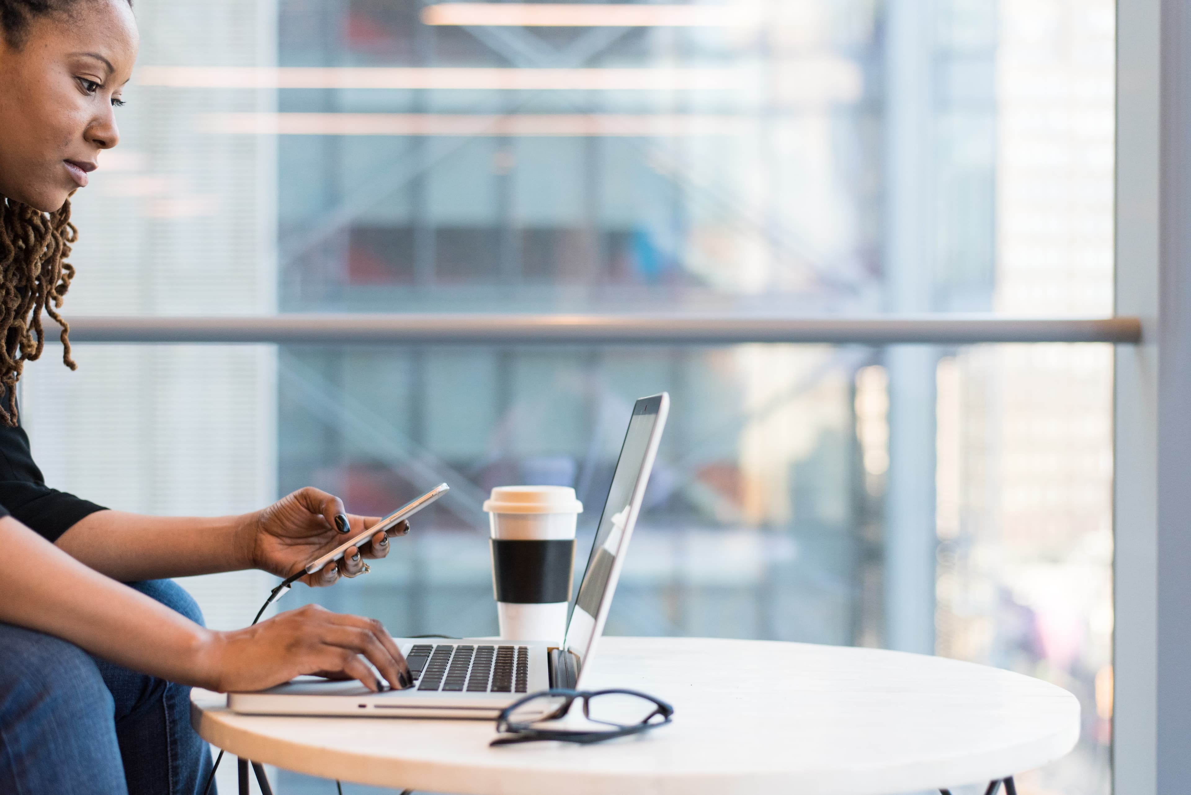 Woman on her computer